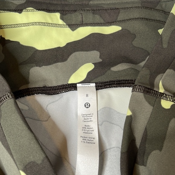 New Lululemon Swift Speed High-Rise Green Camo Running Tights Crop 21" - Picture 7 of 8
